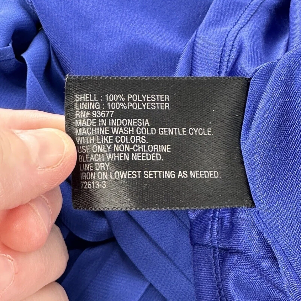 Maxi falda plisada Worthington Petite PXL azul real con cordón y cremallera Foto 3 de 4