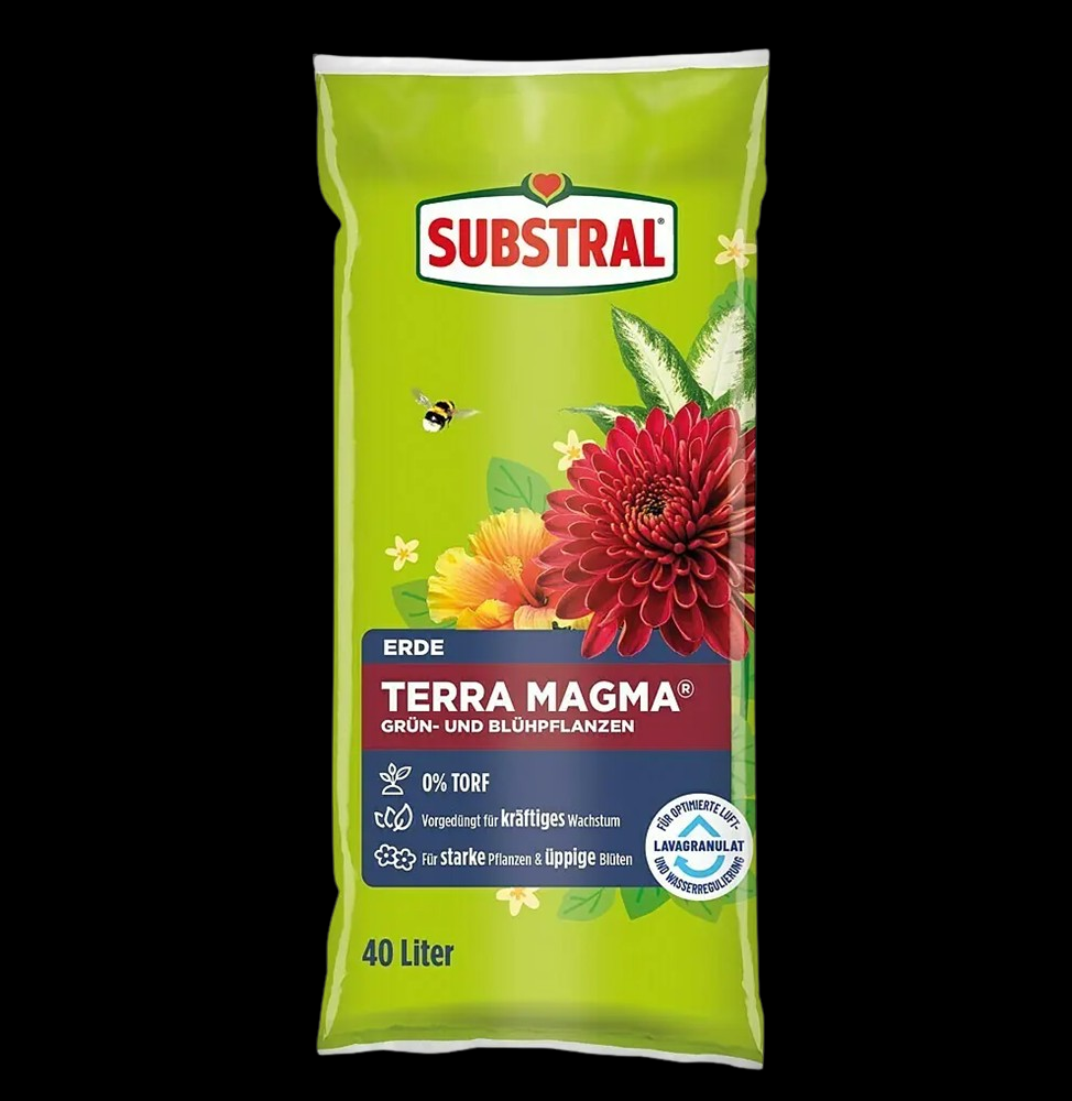 Substral Erde Terra Magma 40 L Blumenerde Grün- und Blühpflanzen torffrei Dünger