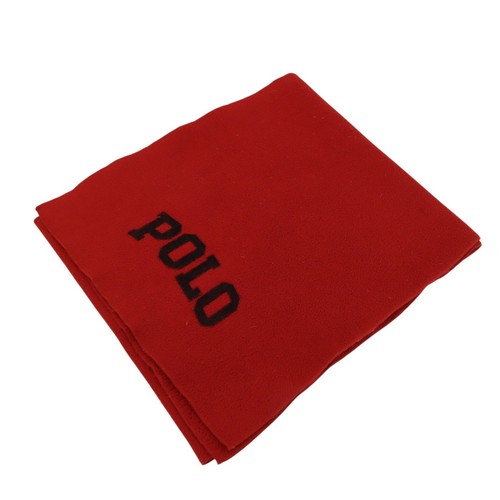 Vintage Polo Ralph Lauren Scarf Spellout Logo Red 100% Polyester 90s USA 56 x 12 - Picture 2 of 6