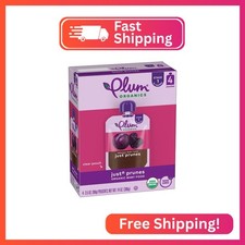 Plum Organics Just Prunes, 4 Months - Organic Baby Food Pouches, 3.5 oz Pouch 
