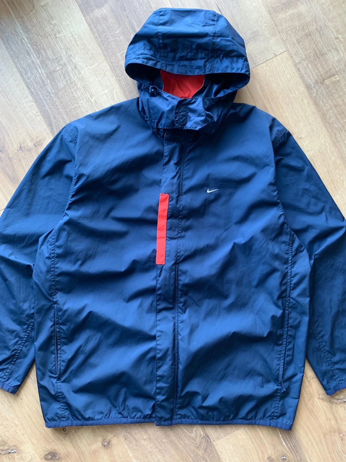 Vintage Nike Embroidered swoosh jacket mens L blue