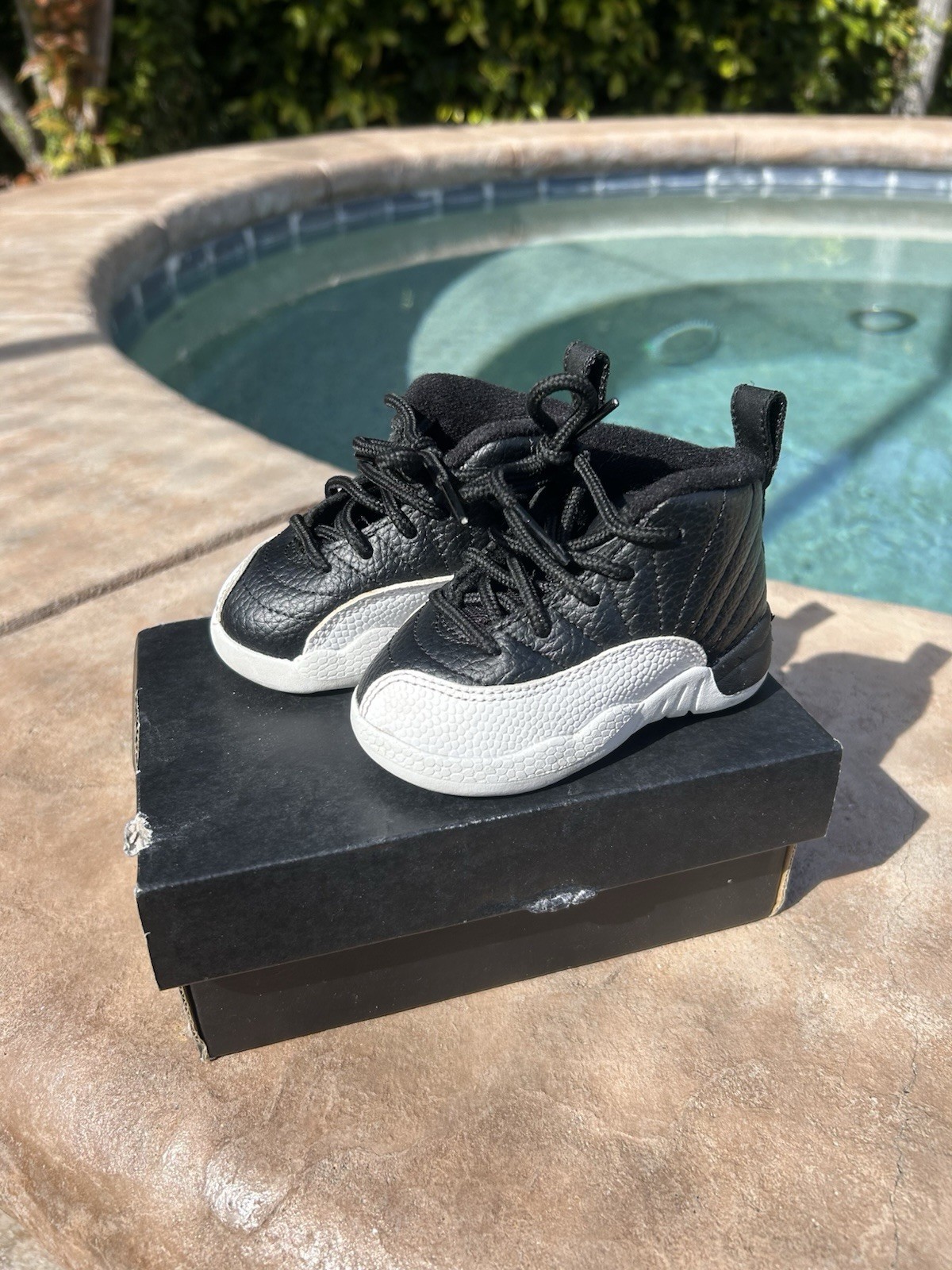 Toddler Nike Air Jordan 12 Retro 'Playoffs' Black/White Snea
