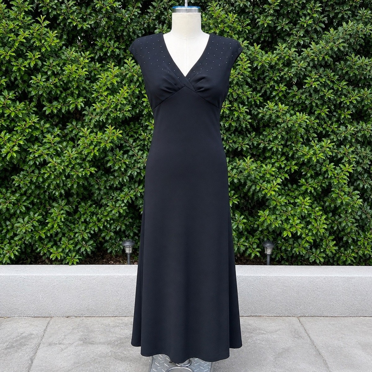 s l fashions dresses evening SL Fashions 3/4-Sleeve Sequin Lace Dress - Black main image 1