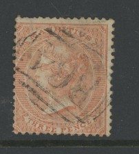 SEYCHELLES 1863-72 3d dull red of MAURITIUS used with  B64 cancel  SG  Z19
