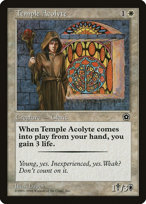 Temple Acolyte NonFoil Portal Second Age 23 NM MTG
