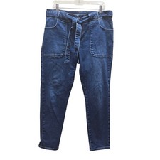 Boden Denim Patch Pocket Girlfriend High Rise Jeans Medium Wash Blue Size 14R