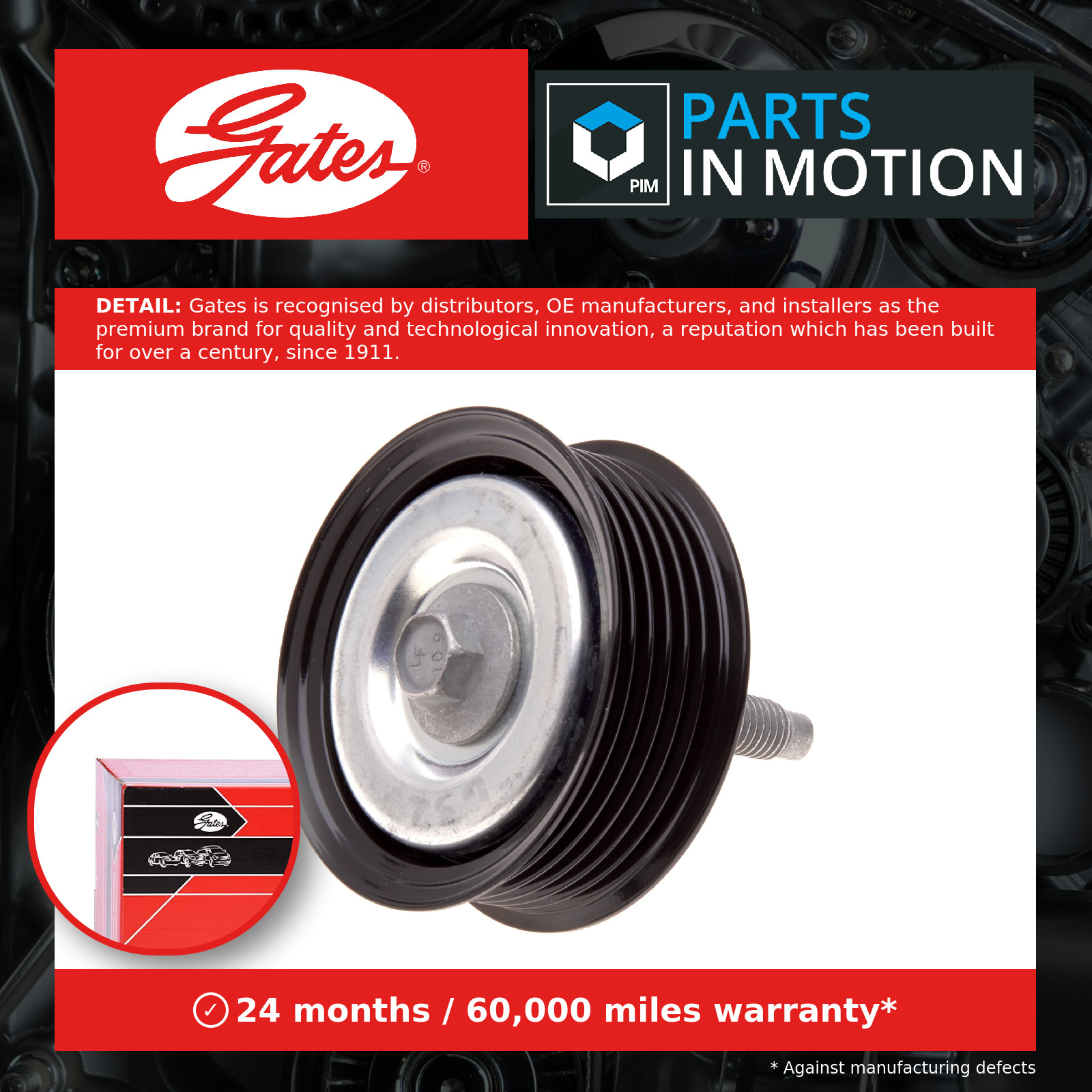 GATES-OE T36328 Deflection/Guide Pulley, V-ribbed belt for MAZDA - Image 7