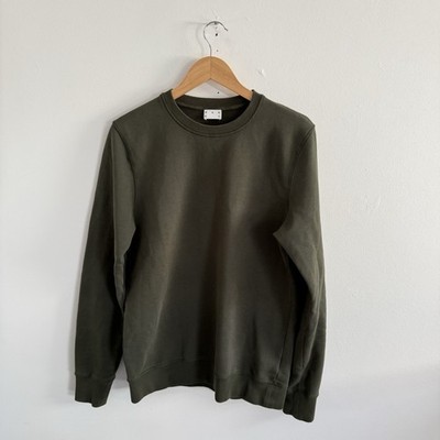 Asket Sweatshirt Mens Small Long Khaki Green Jumper Sweater Pullover