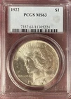 1922 MORGAN SILVER DOLLAR PCGS MS63