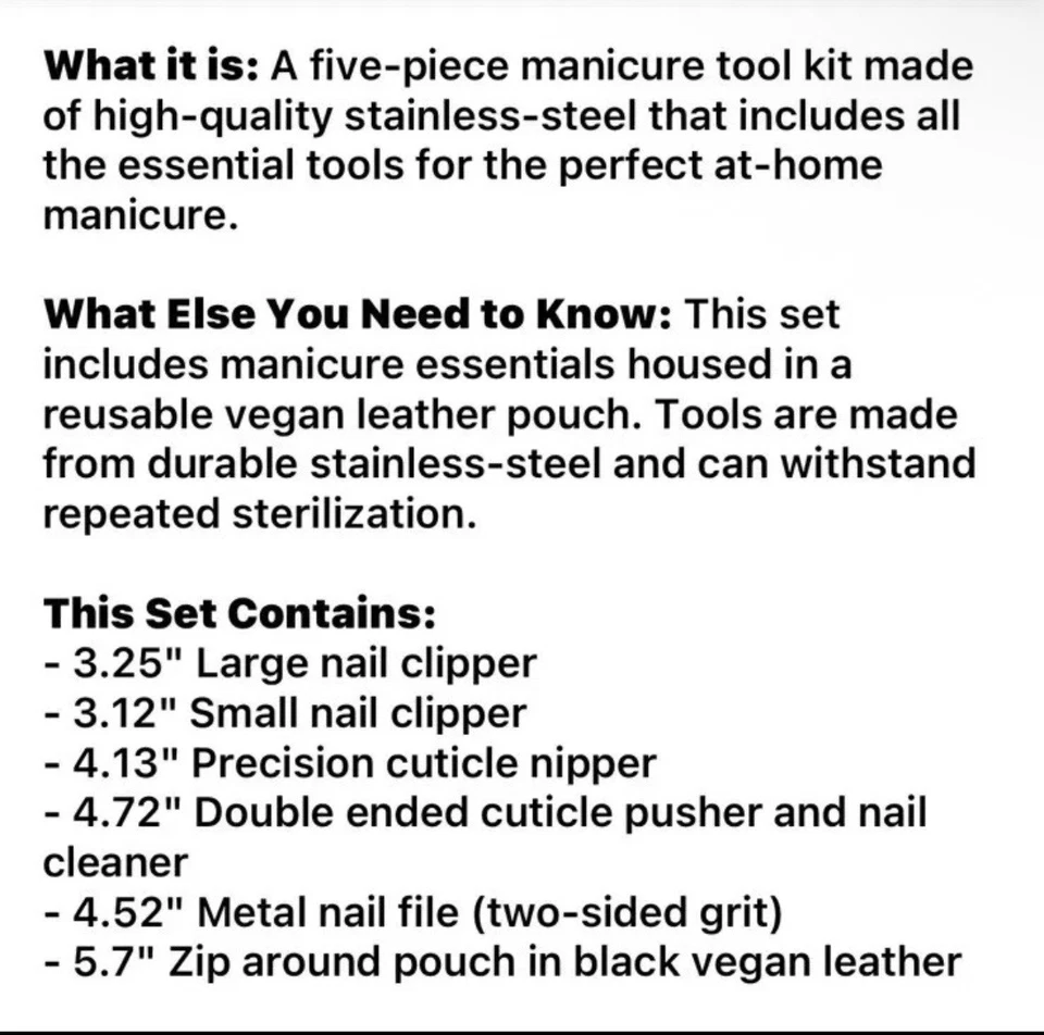 Kit de herramientas de manicura/pedicura de 5 piezas Sephora Collection y bolsa de cuero vegano Foto 4 de 4