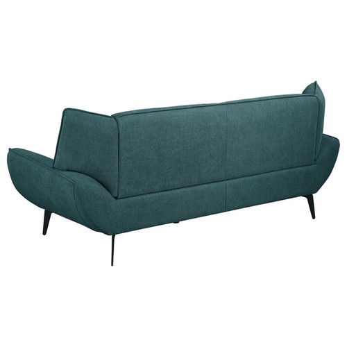 Coaster 3-Piece Fabric & Metal Living Room Sofa Set in Teal Blue/Black - Picture 4 of 12