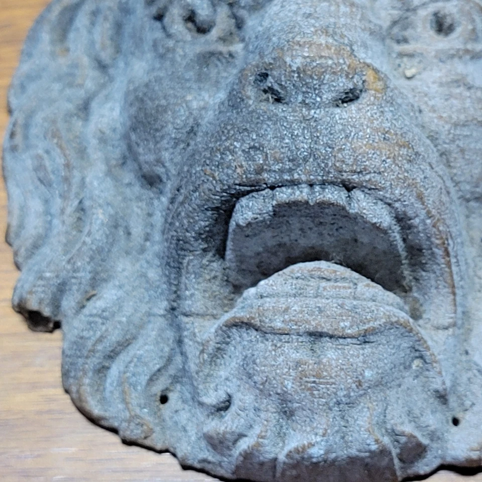 Antiguo Salvamento Arquitectónico Cara de León Francés Piedra Terracota Fundida Raro Foto 3 de 4