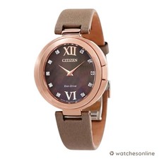 Citizen Women's Capella Eco-Drive Diamond Accents Brown Watch 34MM EX1513-00Y
