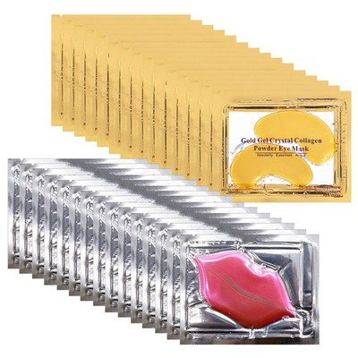30 Pairs Lip Masks & Gold Hydrogel Collagen Eye Masks, Under Eye Patches Pads...