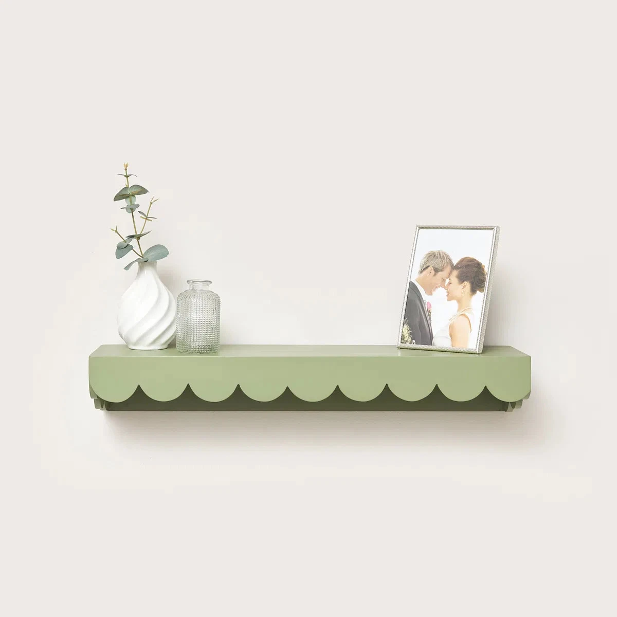 Green Scalloped Wall Storage Shelf wall storage wall decor hanging shelf