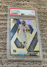 PSA 9 Malik Nabers 2025 Mosaic Silver Knight Prizm /149 #100