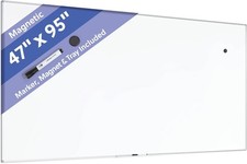U Brands Magnetic Dry Erase Board White Board, 96" x 48", Slim Aluminum Frame