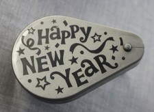 Happy New Year Silver Noise Maker Spinner Toy - New Years Eve Party Toy - NEW