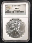 2013 $1 American Silver Eagle Coin .999 Fine NGC MS 70  8096