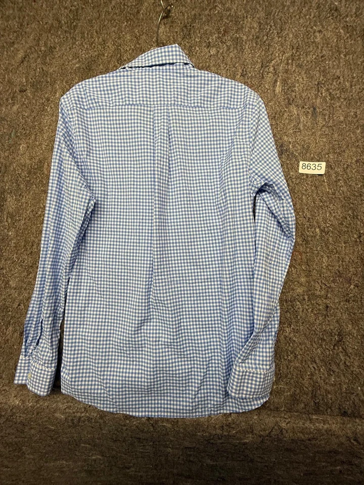 Camisa juvenil Vineyard Vines a cuadros guinga azul blanco con botones ballena XL 18 Foto 2 de 4