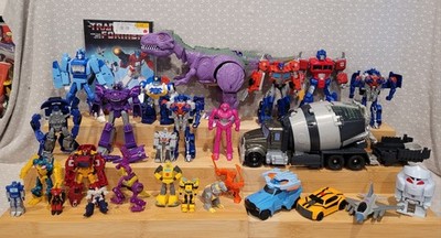 Transformers Optimus Devastator Dinobot Shockwave Blurr Action Figure DVD Lot
