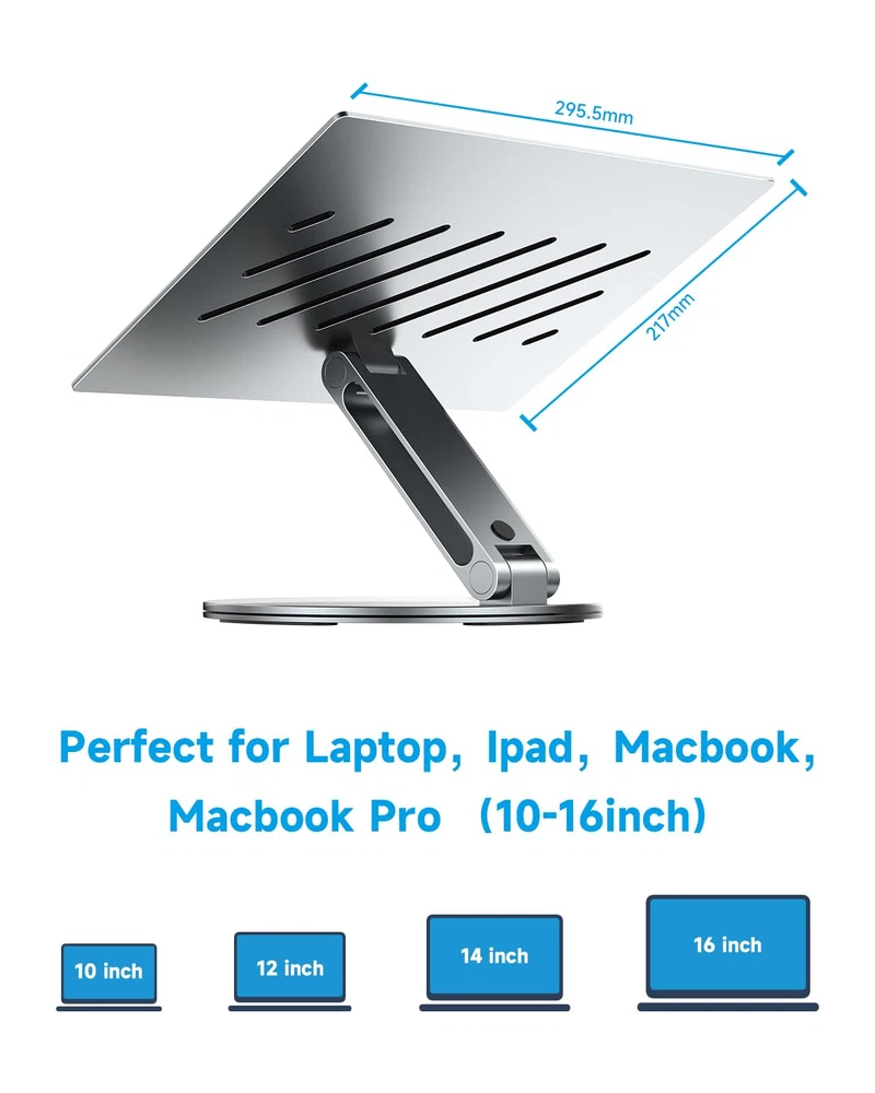 Adjustable Laptop Stand Ergonomic 360° Rotating Riser for Desk