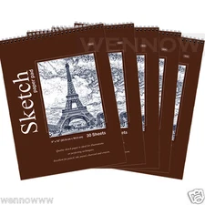 Quality Sketch Paper Book Pad, 9 x 12 inches, Top Bound Each 30 Sheets, 5 Pcs
