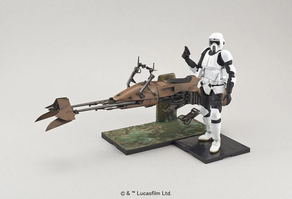 Bicicleta Speeder Star Wars Scout Trooper escala 1/12 modelo plástico Foto 3 de 4