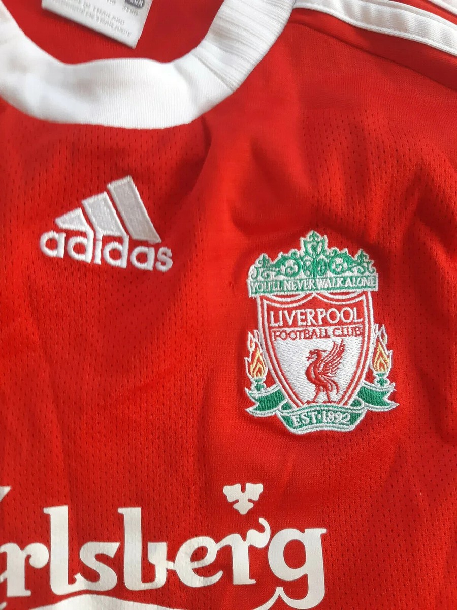 FC Liverpool 2008 - 2009 Home Jersey Adidas Red Shirt Size