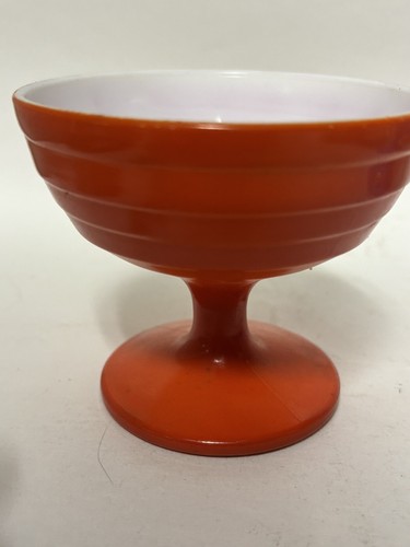 MCM Hazel Atlas Moderntone Sherbet Footed Cups Compotes Multi Color Set/7 - Picture 3 of 8