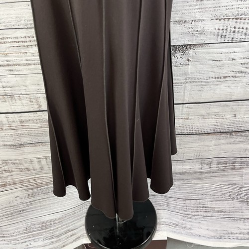 Falda Insight Talla 2 Marrón Chocolate Acampanada Midi Cinturón Elastizado Modesto Carrera Delgada - Imagen 8 de 10