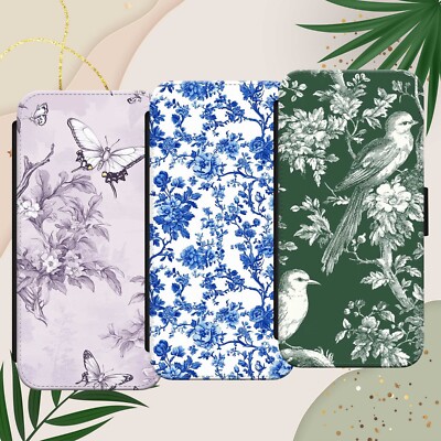 HANDYHÜLLE VOGELMUSTER FÜR IPHONE SAMSUNG PIXEL TOILETTE DE JOUY FLORAL
