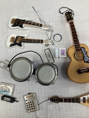 Mininature Musical Instruments Lot Of 8 Used