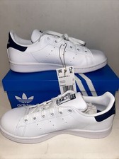 Adidas Stan Smith J Big Kids' Shoes White-Cloud White-Dark Blue H68621 10026nd