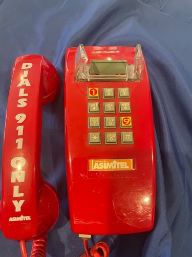 Czerwony telefon awaryjny zaprogramowany 911 Asimitel działa idealnie świetna oferta! - Zdjęcie 4 z 5