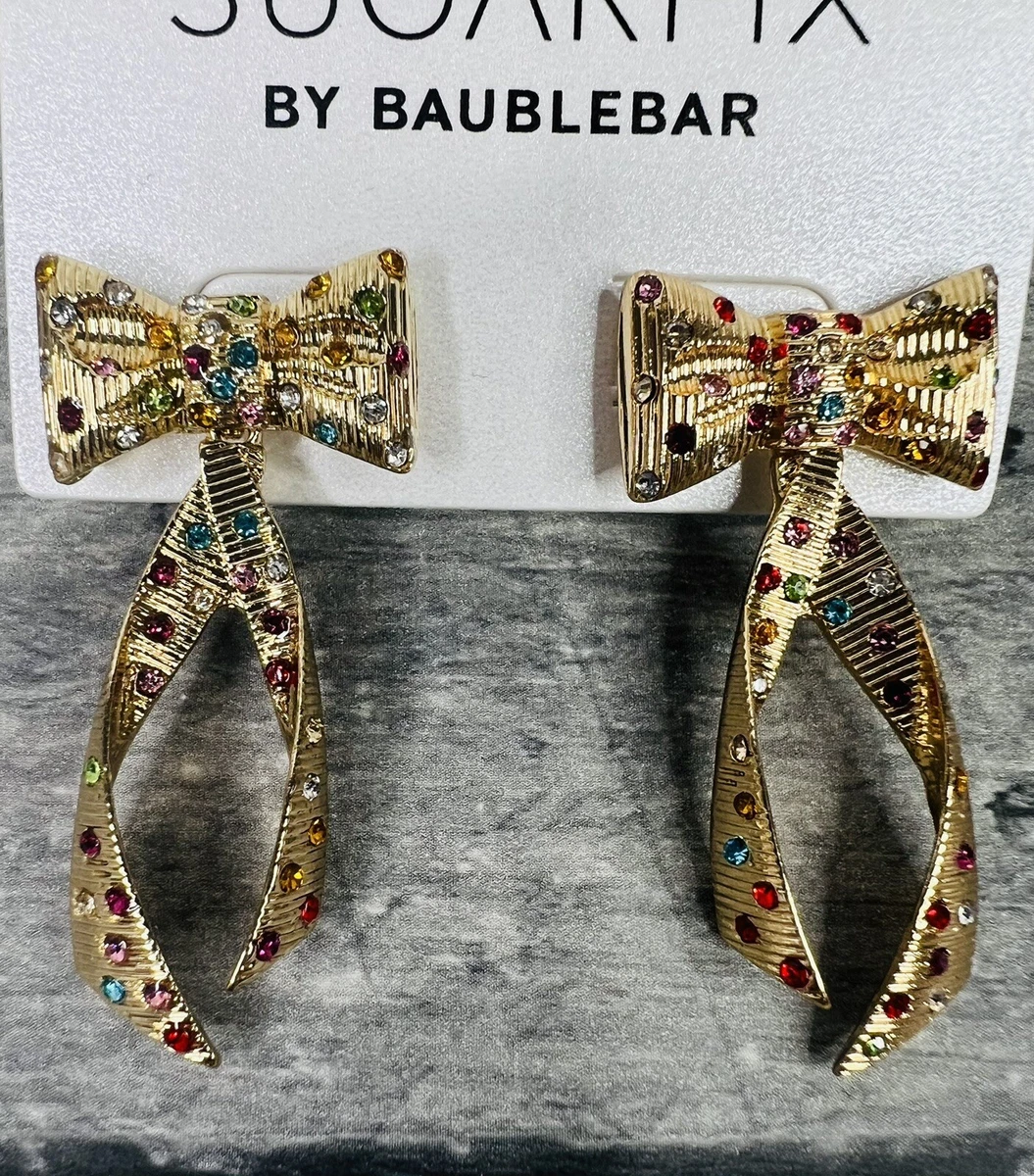 Gold Bow Earrings for Women Silver Bow Earrings Rhinestone Dangle Long  Earrings Bow Ribbon Earrings Christmas Bow Jewelry for Women