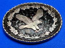 Patriotic Flying Hunting Diving American Eagle  Olive Branch Belt Buckle - W