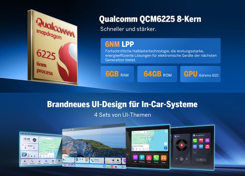 Autoradio 9"QLED Android 13 6+64 Navi 4G LTE CarPlay für Passat B6 B7 CC Magotan - Bild 5 von 21