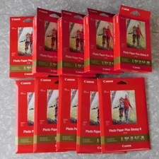 Canon Photo Paper Glossy II PP-301 Lot 4x6" 500 sheets + 5x7" 100 sheets New/NIB
