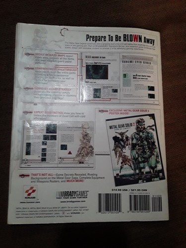 Metal Gear Solid 2 Sons Of Liberty Official Video Game Strategy Guide & Poster - Picture 4 of 10