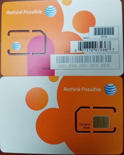 AT&T SIM CARD 4G LTE GO PHONE SIM CARD READY ACTIVATE STANDARD SIZE ...