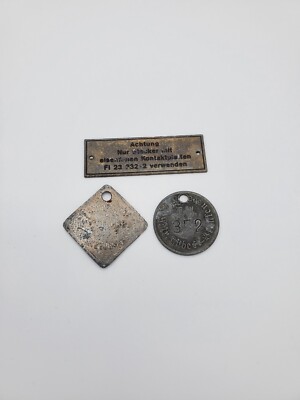 Original WW2 WWII German Junkers Luftwaffe airplane airport tag