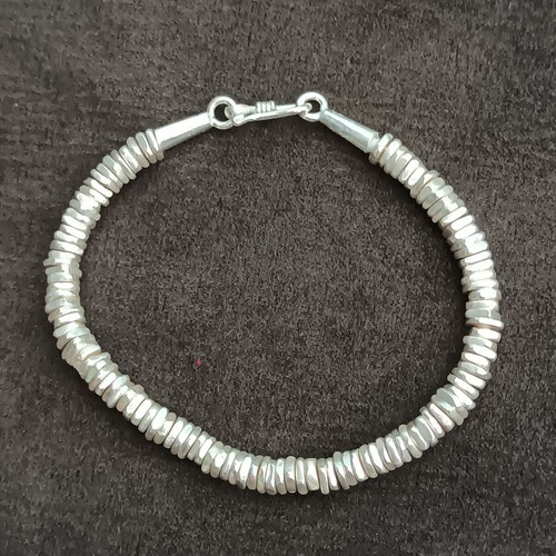 FINE SILVER BRACELET 999 TRIBAL CRAFT VINTAGE 25.4g HEAVY SOLID BAND #60 - Picture 2 of 7