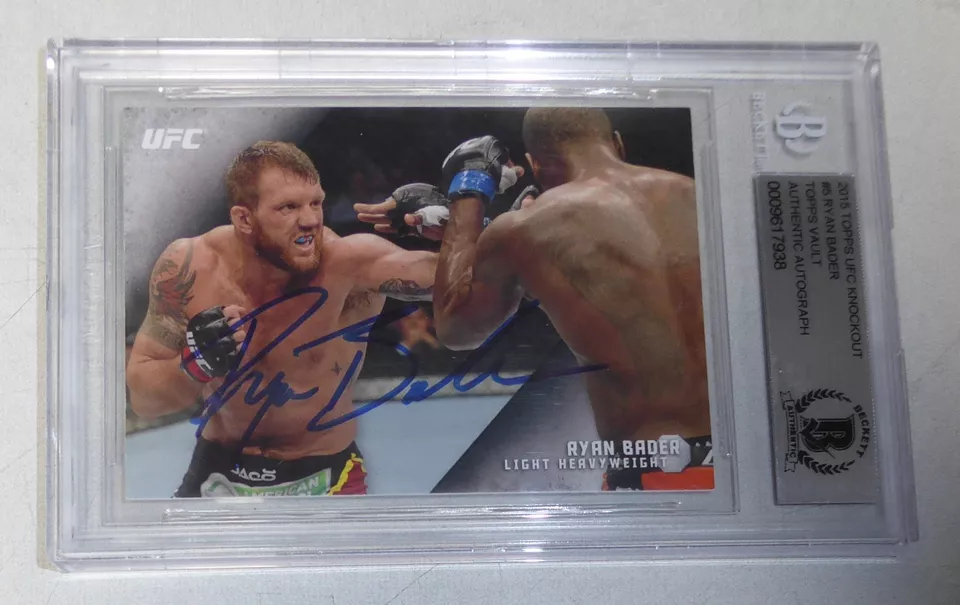 Ryan Bader Signed 2015 Topps UFC Vault Knockout Blank Back 1/1 Card BAS COA - Image 4 of 4