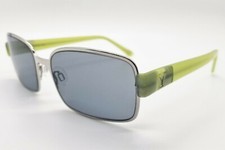 New True Vintage Exalt Cycle Shiny Silver  Lime Green Sunglasses Made Italy NOS