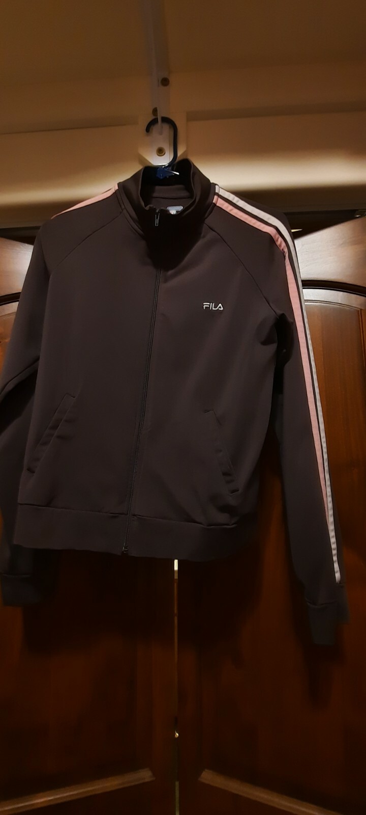 FILA Track Jacket donna full zip poliestere allenamento grigio bianco tg small