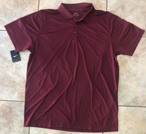 Mens Nike Dri-Fit Golf Polo Maroon 