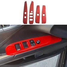 Red Door Window Switch Panel Trims Cover Fits Fits 18-23 Camry