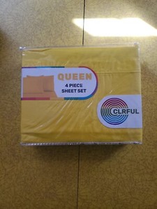 Sam Salem & Son CLRFUL 4pc Yellow Queen Microfiber Bed Sheet Set Brand New
