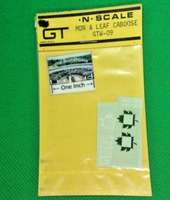 Northeast N Scale Decals #GTW-09 Grand Trunk Western Railroad MDN & Leaf Caboose